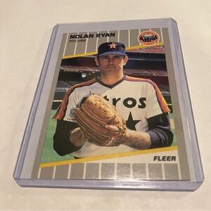 Nolan Ryan 1989 Fleer Baseball Card # 368 Houston Astros Vintage Collectible